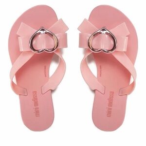 Mini Melissa Blush Sandals with Heart Accent